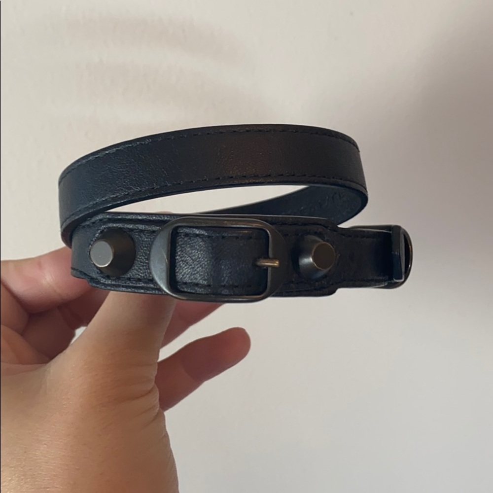 Balenciaga Arena Double Tour Leather Bracelet - Picture 2 of 6